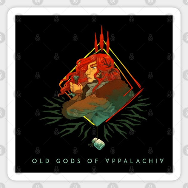 The Witch Queen in Profile Sticker by Old Gods of Appalachia